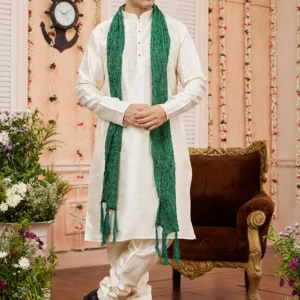 Green Chanderi Silk Men Stole